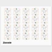 Blush Pink Floral Elegant Champagne Garden Wedding Vierkante Sticker (Vel)