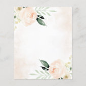 Blush Pink Floral Elegant Champagne Wedding Menu (Achterkant)