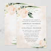Blush Pink Floral Elegant Garden Verlovingsfeest Kaart (Voorkant / Achterkant)