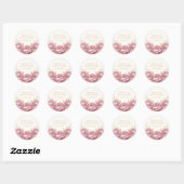 Blush Pink Floral Elegant Quinceanera Ronde Sticker (Vel)