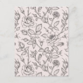 Blush Pink Floral Elegant Wedding Reception Informatiekaartje (Achterkant)