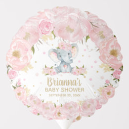 Blush Pink Floral Elephant Baby shower Birthday B Ballon