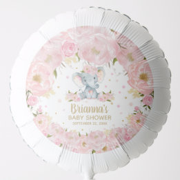 Blush Pink Floral Elephant Baby shower Birthday Ballon