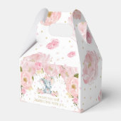 Blush Pink Floral Elephant Baby shower Birthday Bedankdoosjes (Achterkant)