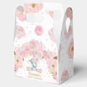 Blush Pink Floral Elephant Baby shower Birthday Bedankdoosjes (Geopend)