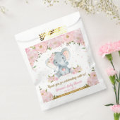 Blush Pink Floral Elephant Baby shower Birthday Bedankzakje (Gezegeld)