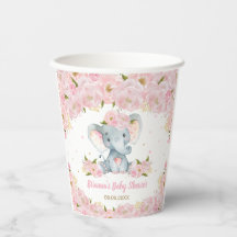 Blush Pink Floral Elephant Baby shower Birthday