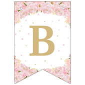Blush Pink Floral Elephant Baby shower Birthday Vlaggetjes (Tweede vlag)