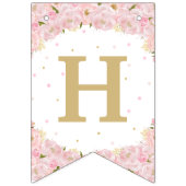Blush Pink Floral Elephant Birthday Baby shower Vlaggetjes (Tweede vlag)