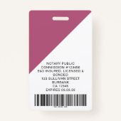 Blush Pink Floral Employee Photo Logo Barcode Badge (Achterkant)