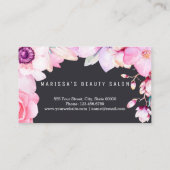 Blush Pink Floral en Black Gold Visitekaartje (Achterkant)