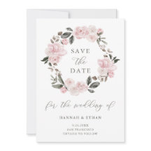 Blush Pink Floral en kalligrafie | WATERVERF