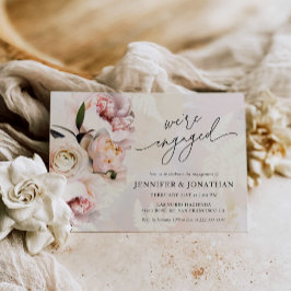Blush Pink Floral Engagement Party Kaart