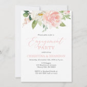 Blush Pink Floral Engagement Party Kaart (Voorkant)
