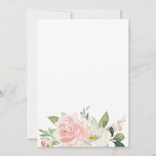 Blush Pink Floral Engagement Party Kaart (Achterkant)
