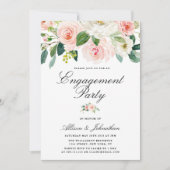 blush pink floral Engagement party uitnodiging (Voorkant)