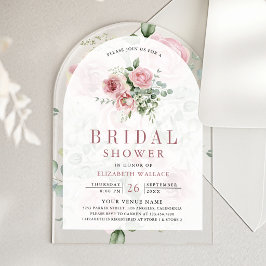 Blush Pink Floral Eucalyptus Bridal Shower Acryl Uitnodigingen