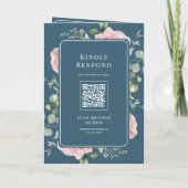 Blush Pink Floral Eucalyptus Dusty Blue Wedding (Achterkant)