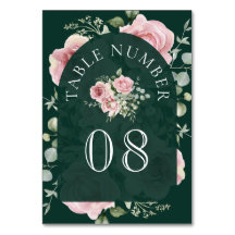 Blush Pink Floral Eucalyptus Emerald Green Wedding