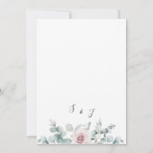 Blush Pink Floral Eucalyptus Geometric Wedding Kaart (Achterkant)
