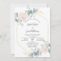 Blush Pink Floral Eucalyptus Geometric Wedding