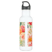 Blush Pink Floral Eucalyptus Glitter Monogram Waterfles (Achterkant)