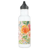 Blush Pink Floral Eucalyptus Glitter Monogram Waterfles (Rechts)