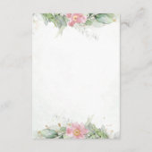 Blush Pink Floral Eucalyptus Greenery Gold Wedding Informatiekaartje (Achterkant)