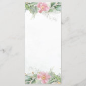 Blush Pink Floral Eucalyptus Greenery Gold Wedding Menu (Achterkant)