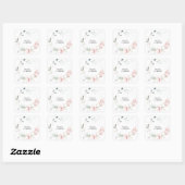 Blush Pink Floral & Eucalyptus Hartelijk dank Vierkante Sticker (Vel)