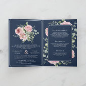 Blush Pink Floral Eucalyptus Navy Blue Wedding (Binnen)
