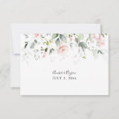 Blush Pink Floral & Eucalyptus no Meal RSVP (Achterkant)