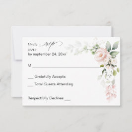 Blush Pink Floral & Eucalyptus no Meal RSVP