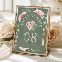Blush Pink Floral Eucalyptus Sage Green Wedding