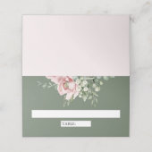 Blush Pink Floral Eucalyptus Sage Green Wedding Plaatskaartje (Buitenkant ongevouwen)