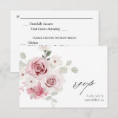 Blush Pink Floral & Eucalyptus w Meal RSVP 2 (Voorkant / Achterkant)