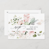 Blush Pink Floral & Eucalyptus w Meal RSVP Card 2 (Voorkant / Achterkant)