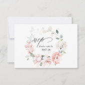 Blush Pink Floral & Eucalyptus w Meal RSVP Card 3 (Voorkant)