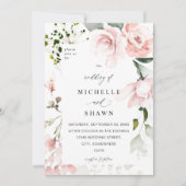 Blush Pink Floral & Eucalyptus Weddenschap 2B Kaart (Voorkant)
