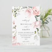 Blush Pink Floral & Eucalyptus Weddenschap 2B Kaart (Staand voorkant)