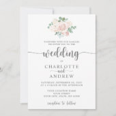 Blush Pink Floral Eucalyptus Weddenschap Kaart (Voorkant)