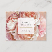 Blush Pink Floral Eyelash Salon Loyalty Kaart Visitekaartje (Voorkant)