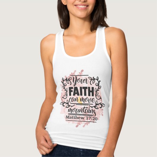 Blush Pink Floral FAITH Tanktop (Voorkant)