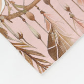 Blush Pink Floral Feathers Dream Catcher Fleece Deken (Hoek)