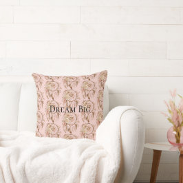 Blush Pink Floral Feathers Dream Catcher Kussen