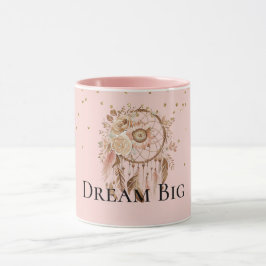 Blush Pink Floral Feathers Dream Catcher Mok