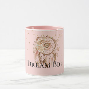 Blush Pink Floral Feathers Dream Catcher Mok