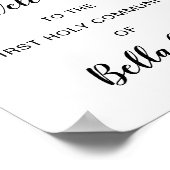 Blush Pink Floral First Community Welkomstteken Poster (Hoek)