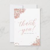 Blush Pink Floral Flat Dank u kaart (Voorkant)