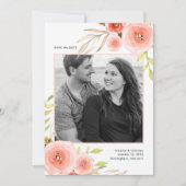 Blush Pink Floral foto opslaan datumkaart Save The Date (Voorkant)